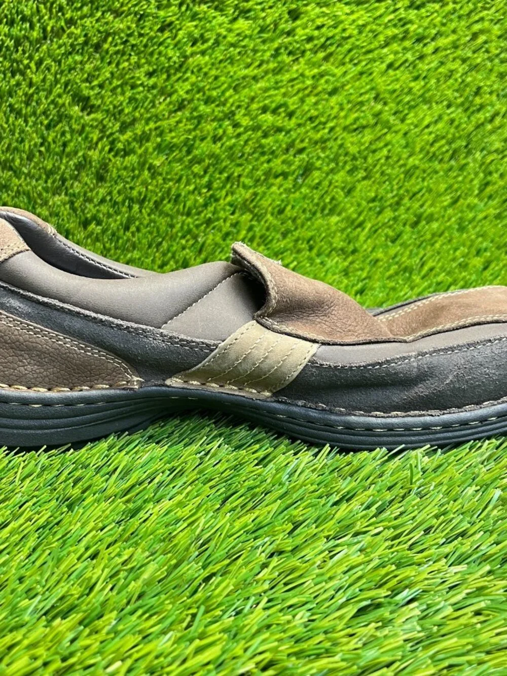 Dr. Scholl's‎ Benefit Mens Size 8.5 Brown Casual Classic Leather Slip On Shoes